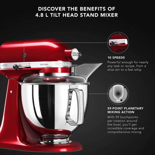 KitchenAid Artisan Stand Mixer 4.8L Empire Red (5KSM150PSDER)_